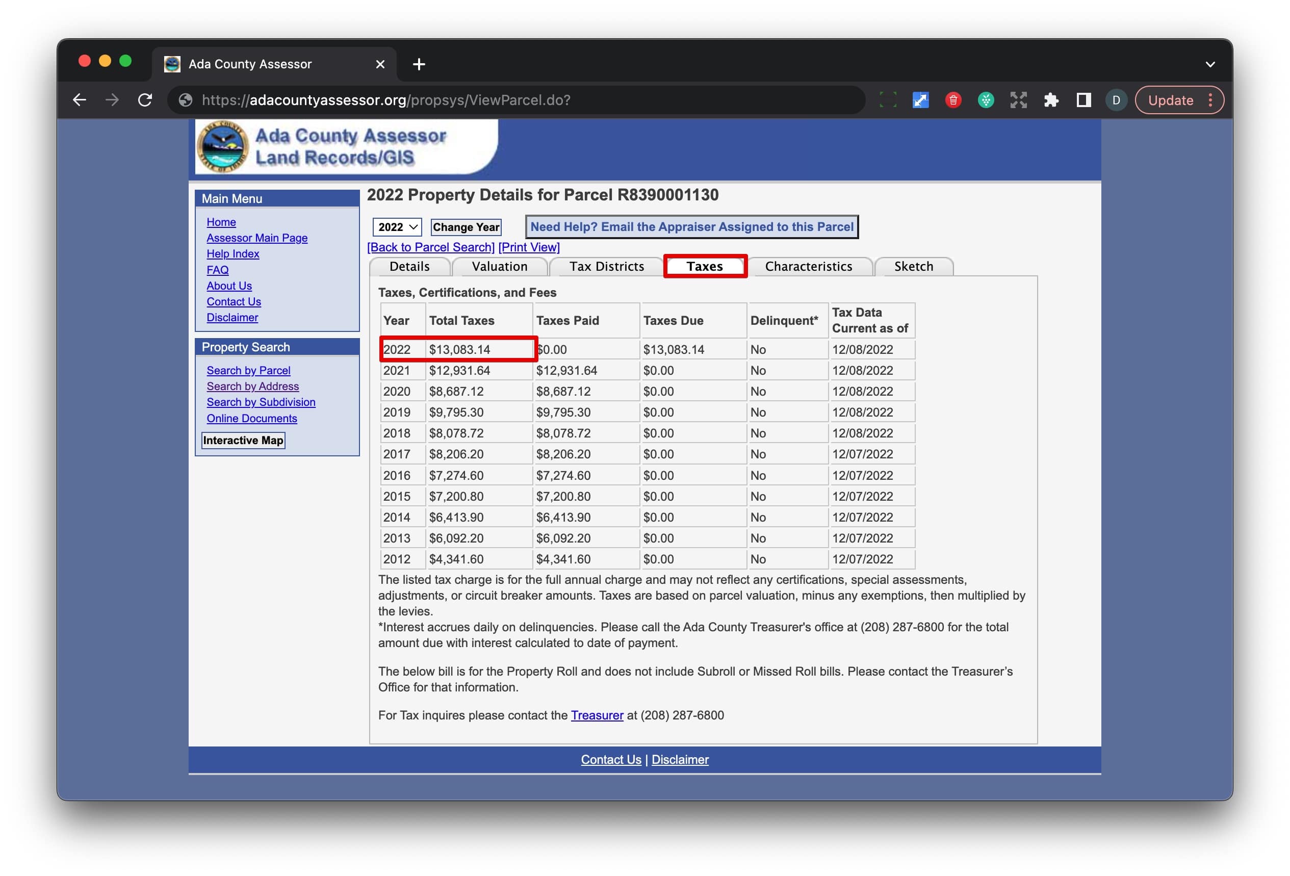 Land record GIS tax